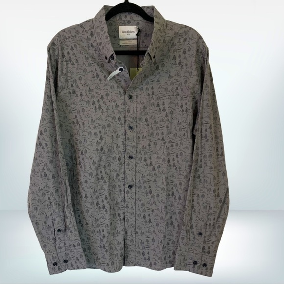 Goodfellow & Co Other - NWT Goodfellow & Co Men’s Long Sleeve Button-Down Grey Shirt, size L Slim Fit